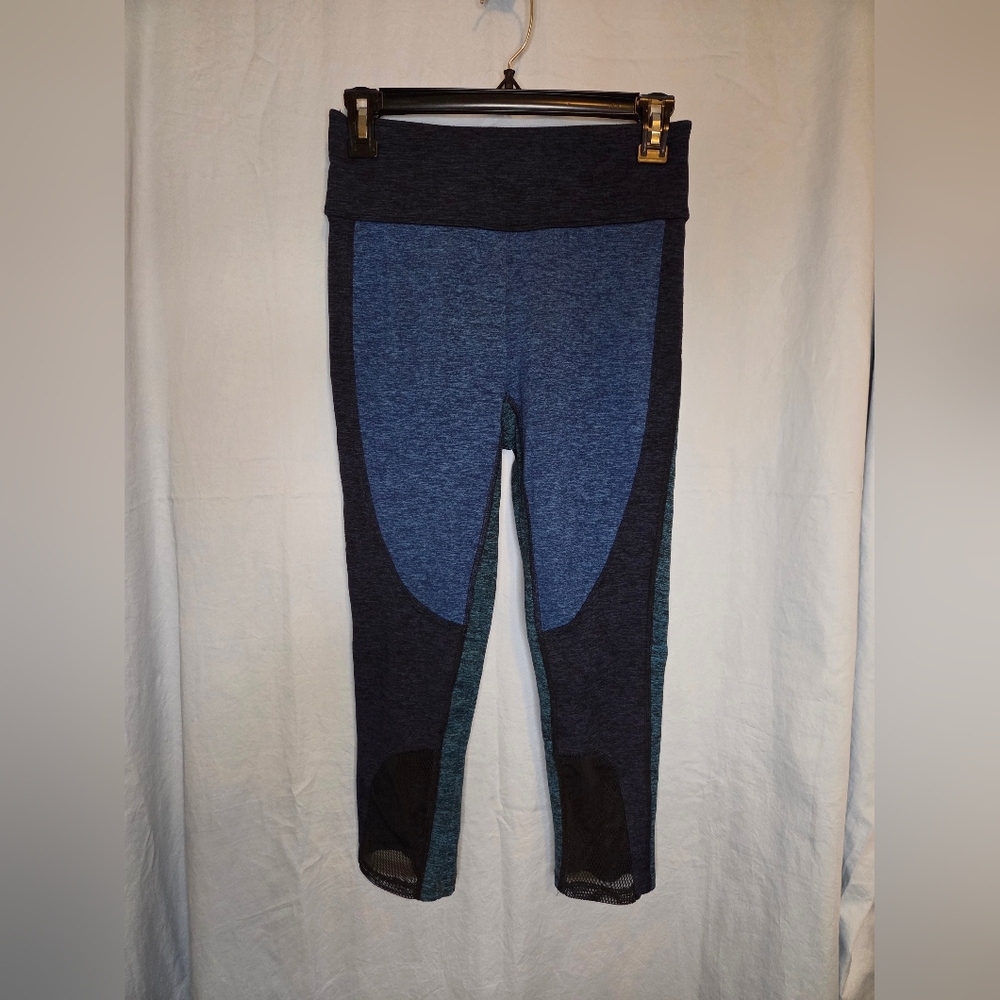 G379. FP Movement Dylan HR Cropped Leggings w/ Mesh Detail in Blue - Size S
